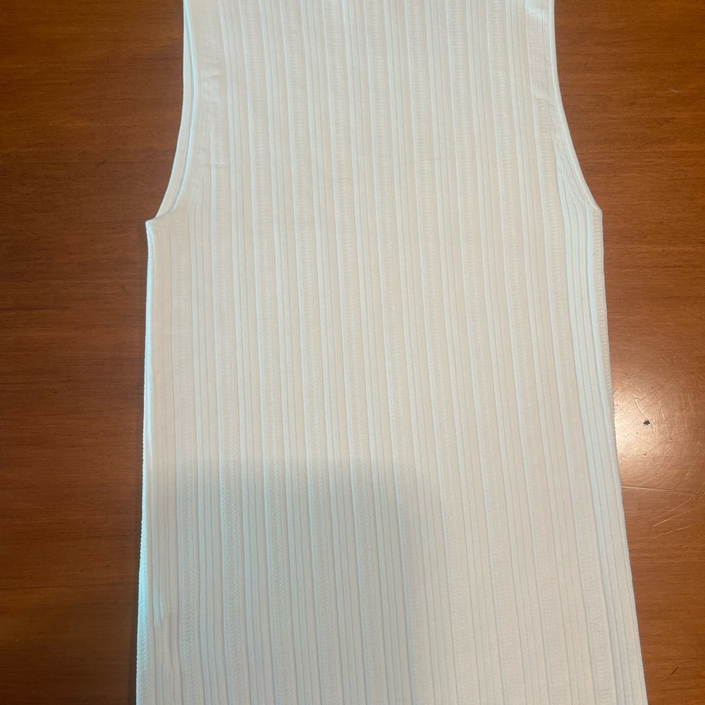Theory White Ribbed Knit Top